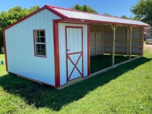 12x30 Metal Run-in Shed w/Tack Room #2029-image