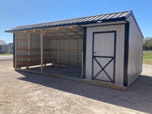 12x24 Metal Run-in Shed w/Tack Room #3004-image