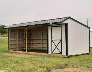 10x24 Metal Run-in Shed w/Tack Room #3407-image