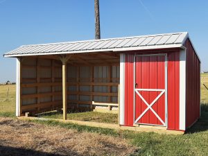 10x20 Metal Run-in Shed w/Tack Room #3058-image