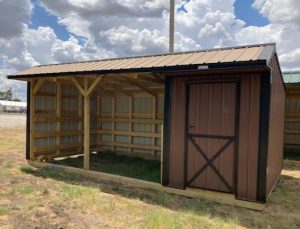 10x20 Metal Run-in Shed w/Tack Room #3512-image